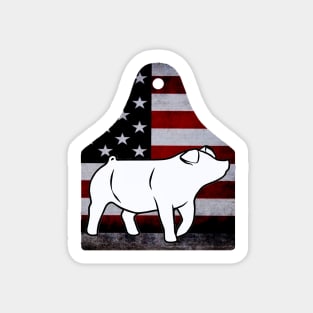 American Flag Ear Tag - Pig - NOT FOR RESALE WITHOUT PERMISSION Sticker